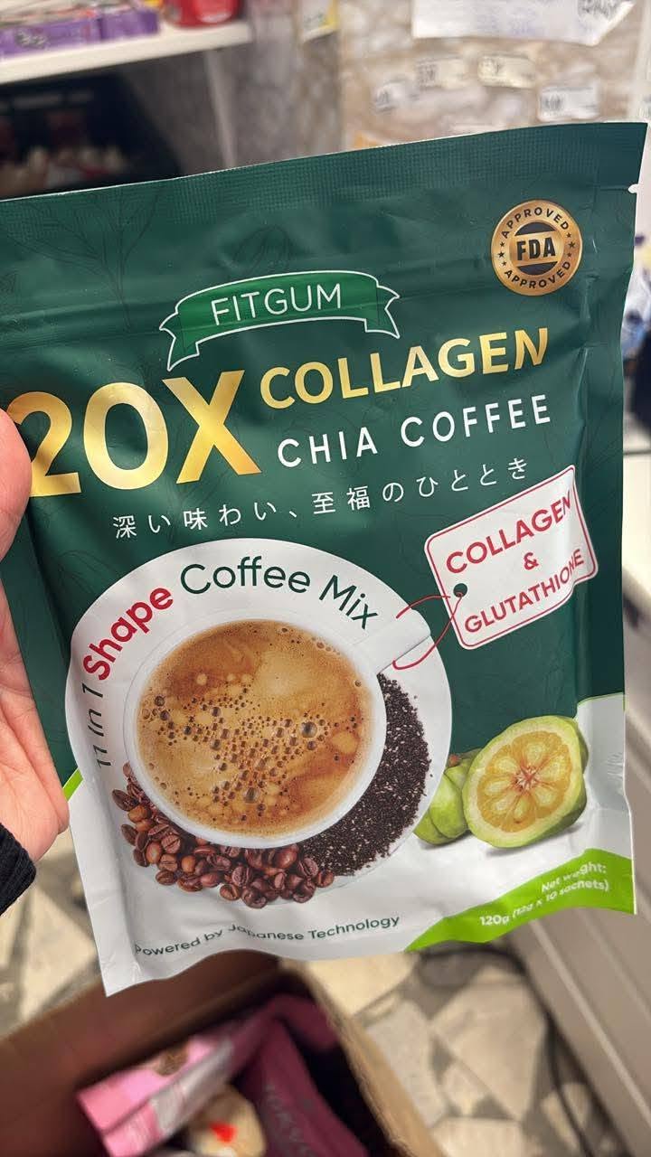 Fitgum 20x collagen chia coffee suplement mix 120g